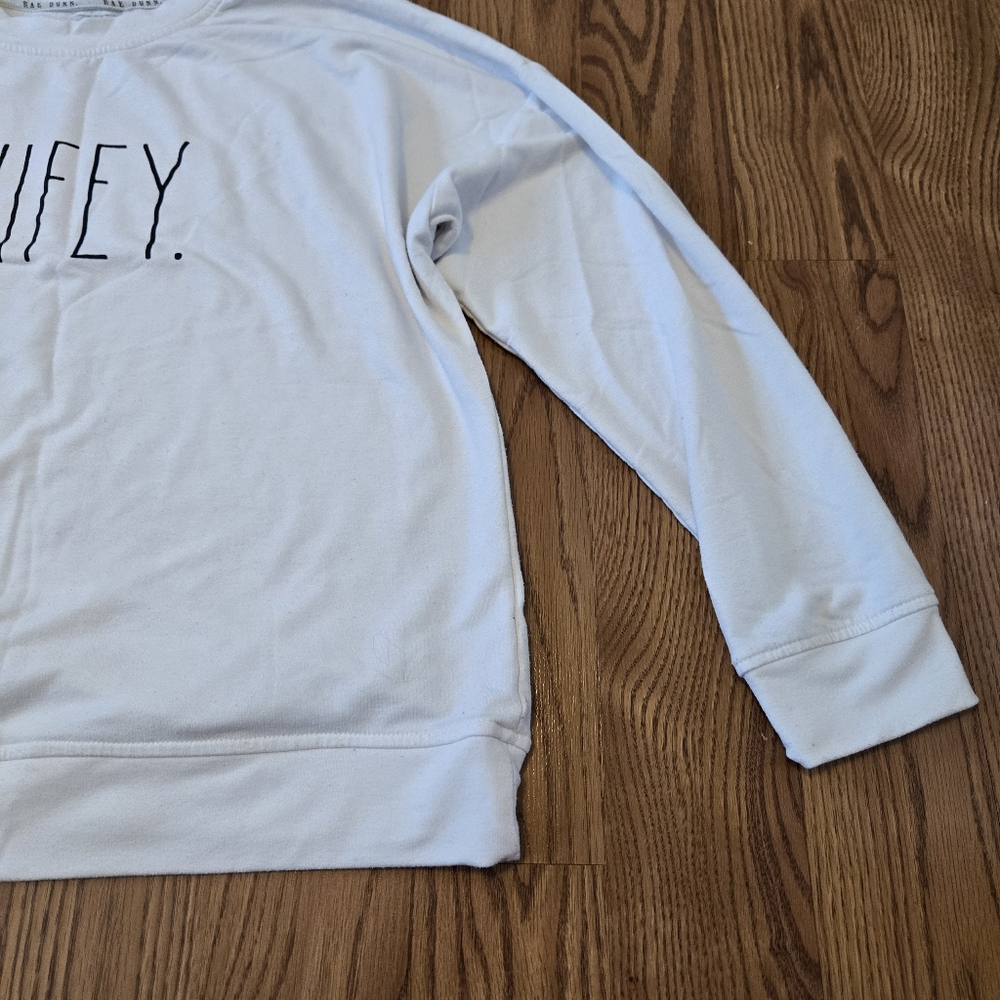 Rae Dunn Wifey Sweatshirt White Pullover Crew Neck Top Bride Classic Casual  XL - Picture 6 of 9